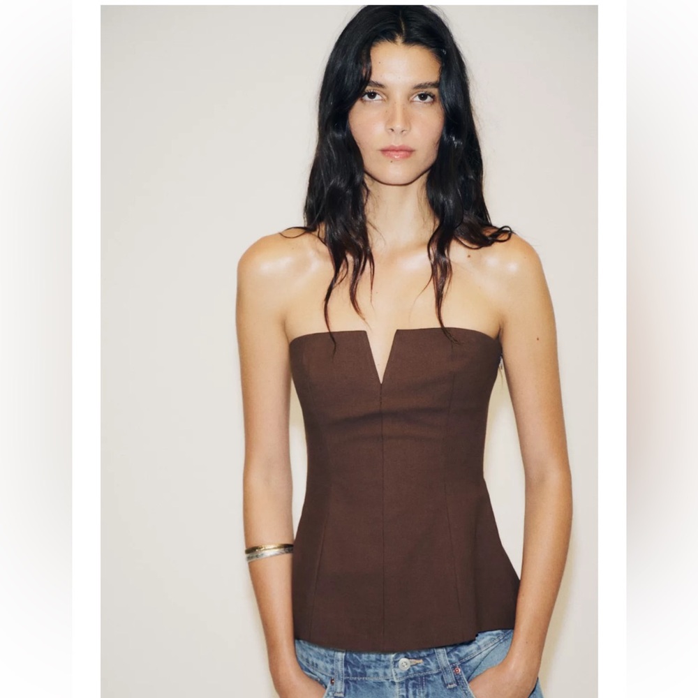 NWT Zara Linen Bandeau Top
